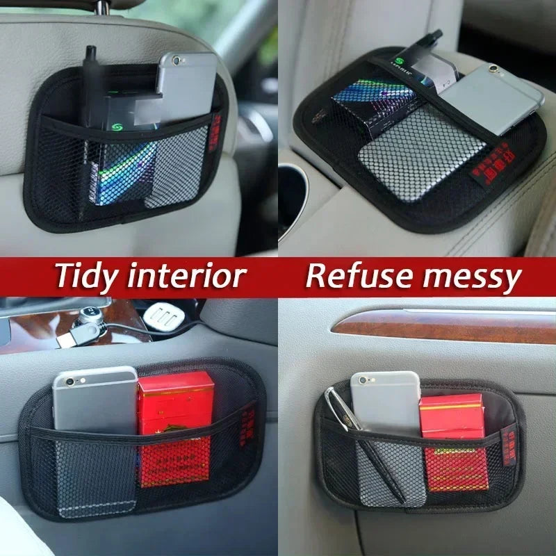 1-4pcs Car storage net bag, multi-functional storage net bag, car interior organizer, mobile phone key storage