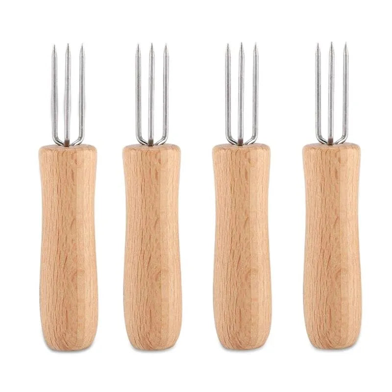 Camping Fruit Fork Fishing Barbecue Tourism Picnics Food Corn fork BBQ Outdoor Skewer Household Metal Fork Grilled Sausages 2/16