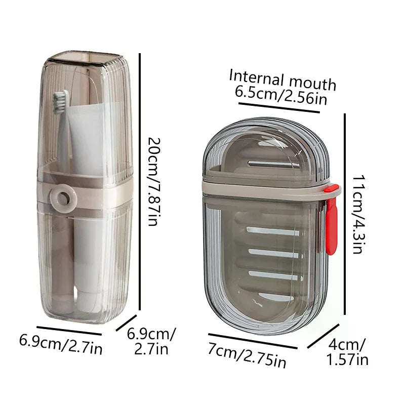 Portable Soap Holder Toothbrush Case Durable Plastic Travel Essentials, Easy-Clean Gym & Bathroom Accessories
