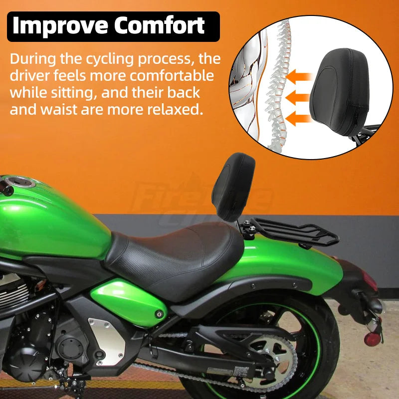 Motorcycle Accessories Passenger Backrest Sissy Bar Luggage Rack For Kawasaki Vulcan S VN EN 650 VN650 EN650 2015-2023