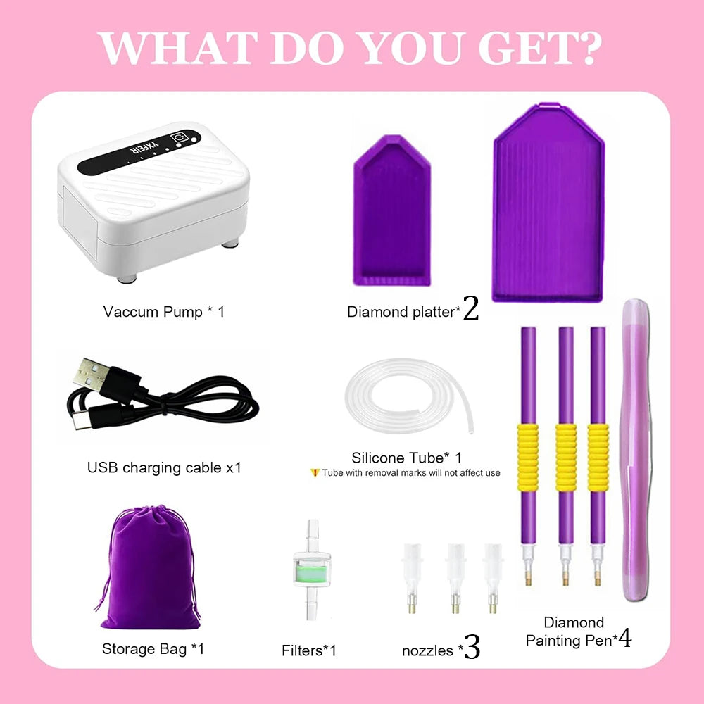 Electric Diamond Painting Vacuum Pen Tools Kit USB Powered Suction Stylus Accessories DIY 5D Mosaic Embroidery Art Pencil Set ﻿