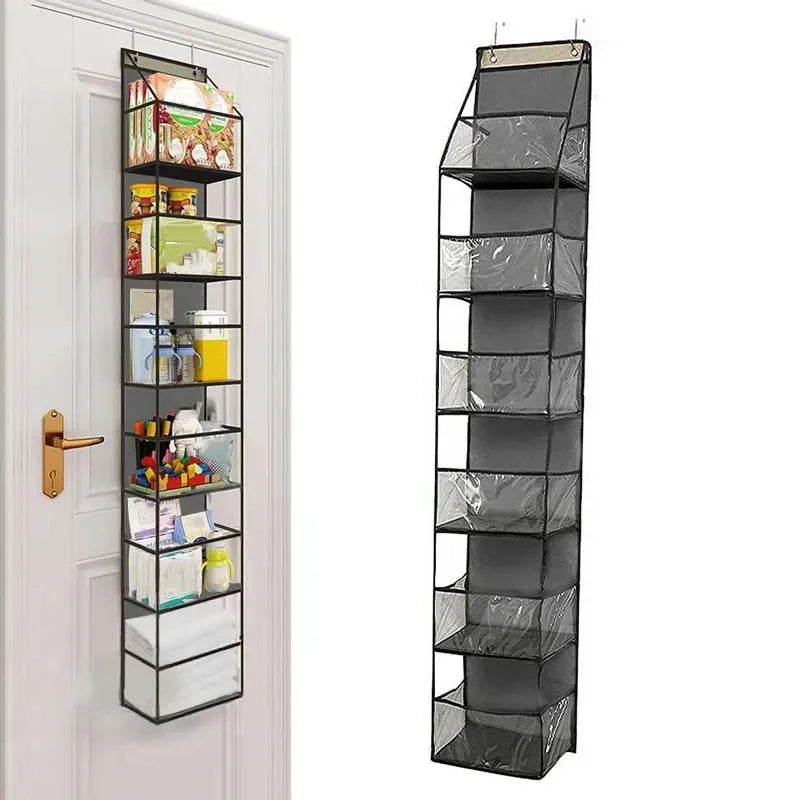 4Layer Storage Bag Foldable Hanging Organizers for Bathroom Behind Door Snacks Toys Clothes Storage Accessories Closet Organizer