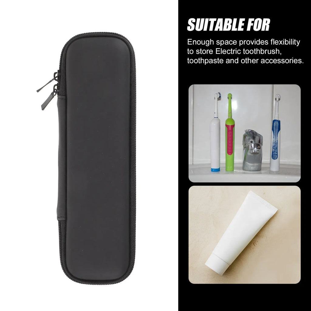 Electric Toothbrush Case Wear Resistant Plastic Compact Protective Box for Travel Home Outdoor Storing Brush Cord Toothpaste