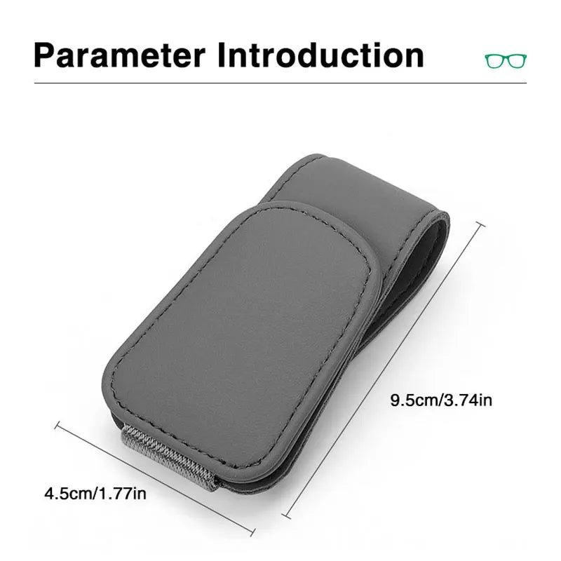 JFBONIN Universal Car Auto Sun Visor Eyeglass Hanger Clip Leather Glasses Holder Magnetic Multi-Function Automobile Accessories