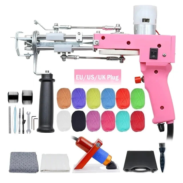 Tufting Gun 2 in 1 Set Electric Carpet Tufting Gun Electric Carpet Tapis Knitting Tufting Pistol Weaving Flocking Rug Machine