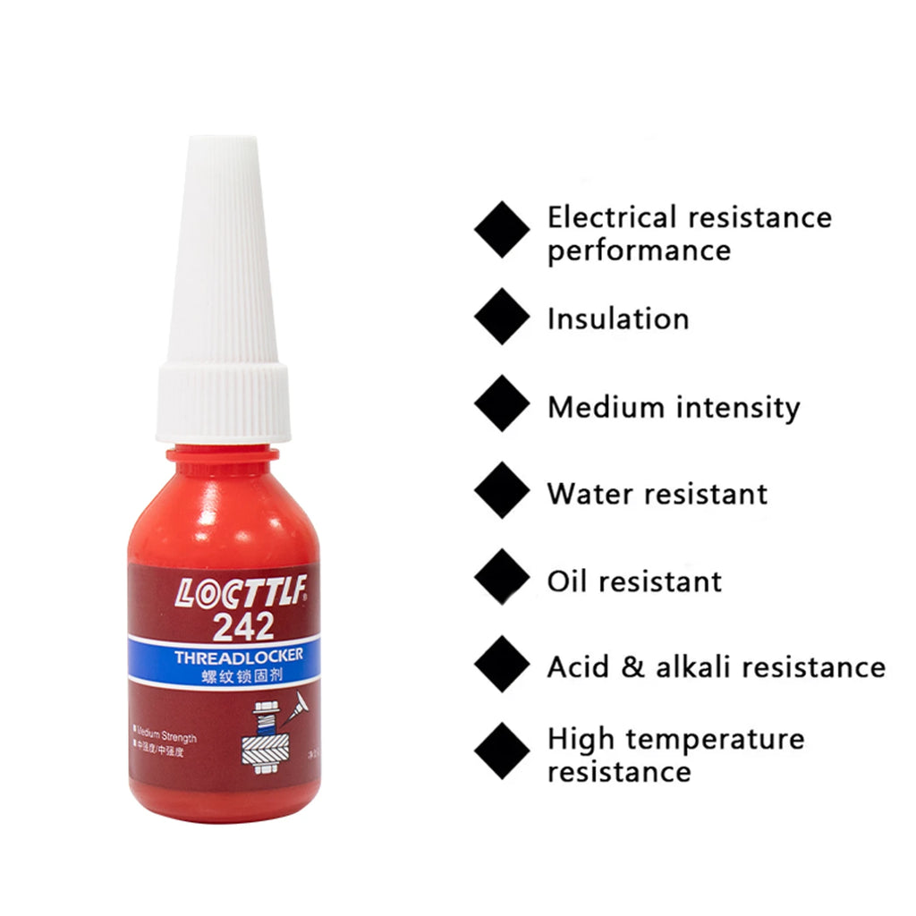 10ml Threadlocker 242 Blue Medium Strength Anaerobic Adhesive Anti-Rust Thread Lock & Seal For Hardware