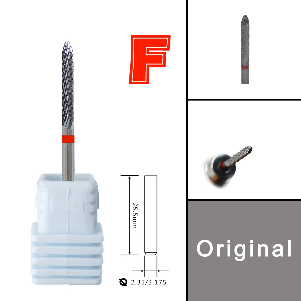RolinStar Dental&Nail 9 type with Spiral Cut powder Carbide Burr nail drill bit cuticle clean
