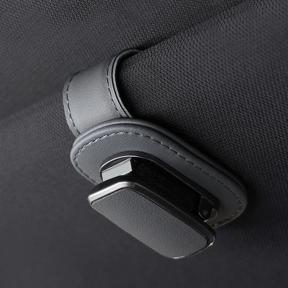 Car Eyeglass Storage Clip Card Ticket Holder Super Fiber Leather Sun Visor Sunglasses Holder Auto Interior Accessories