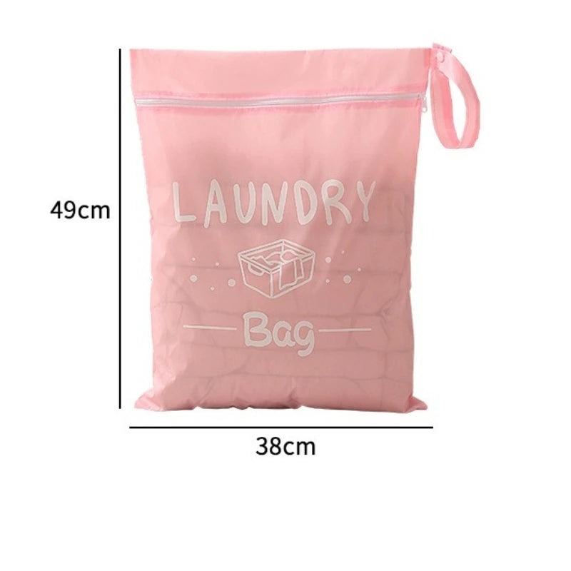1pcs Waterproof Travel Laundry Bag Wet Dry Organizer Pouch with Zipper Hanging Strap Portable Storage Bag