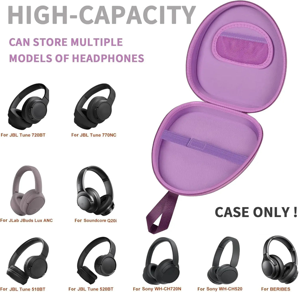 Universal Headphone Case for JLab/for JBL Tune 510BT 720BT 770NC 520BT/ for Sony WH-CH520 WH-CH720N/ for BERIBES (Case only)