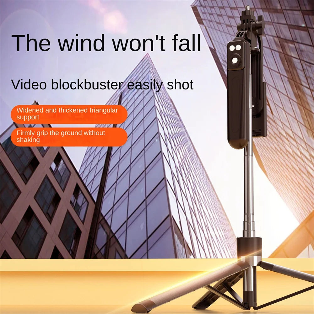 Roreta 360° Rotation 1.7M Selfie Stick Wireless Stand with Light Bluetooth Remote Extendable Tripod for iPhone Live Streaming