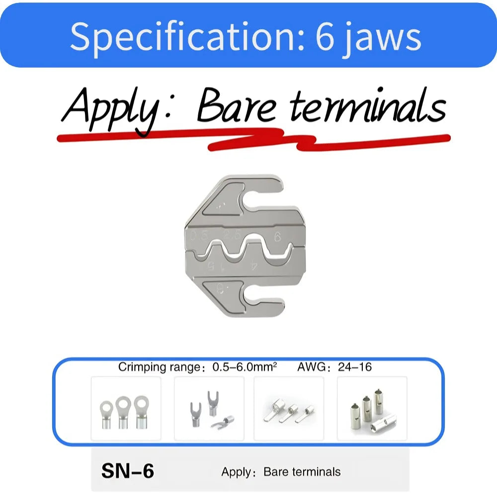 4mm Jaws for 58B/2546B/03H/2549/02C/06/06WF/7.5 Inch SN Crimping Pliers Full Range Jaw Standard Jaw Accessories