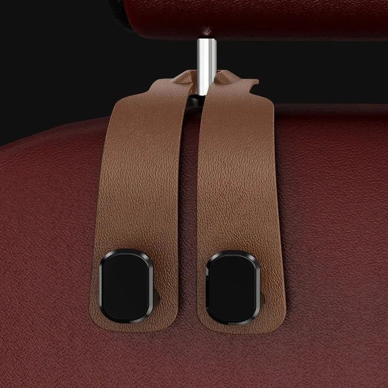 Fit for Headrest Hook Seatback Storage Rack Backpack Holder Multi-Functional Suede Double-Ended Hook - Universal
