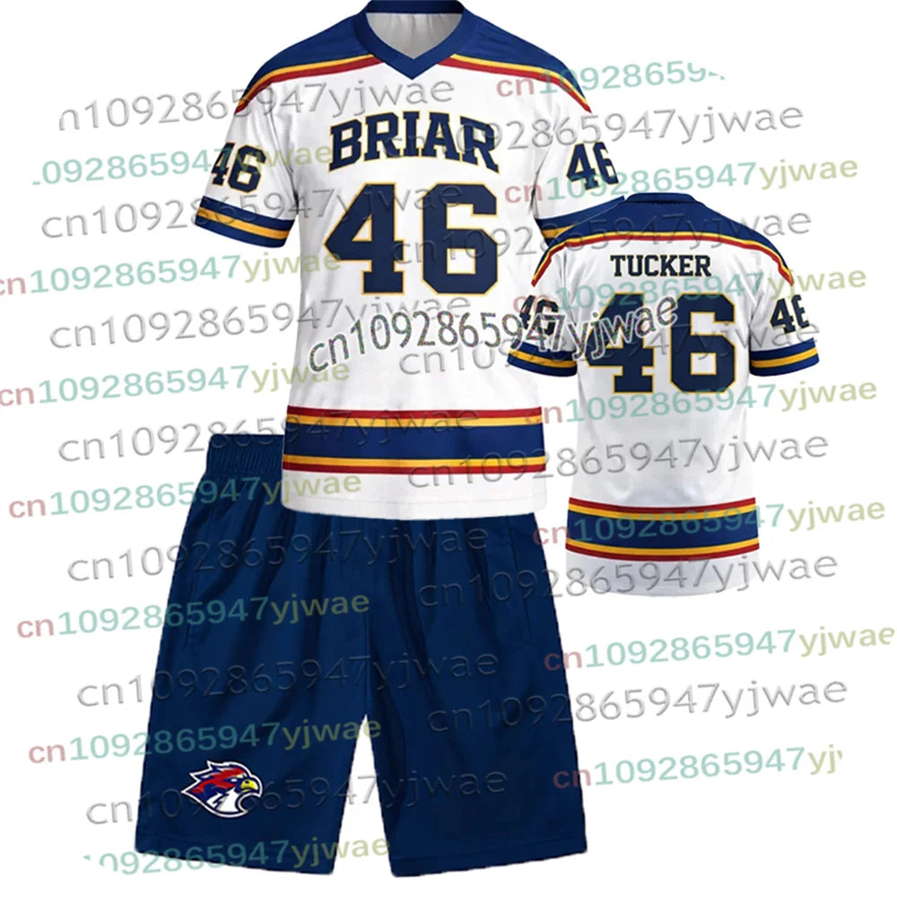 Off Campus Briar University Jersey 2 Piece Outfit Tracksuit Graham 44 22 DI LAURENTIS 66 Tucker46 Mens Tshirt Shorts 2 Piece Set