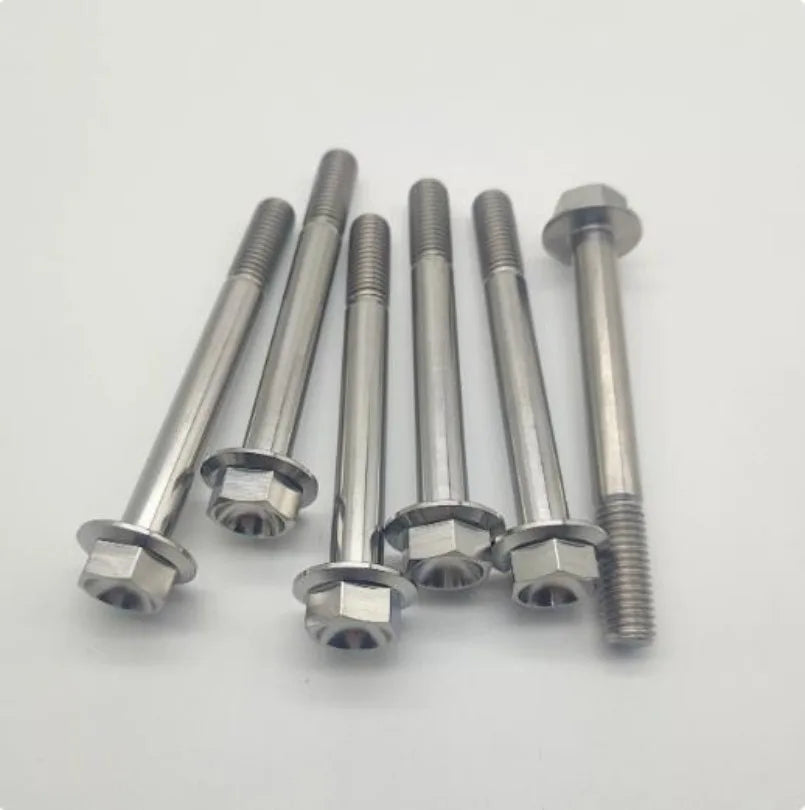 1PC M10*1.5*90mm Titanium Screws Flange Head Motorbike Bolts diy modification accessories