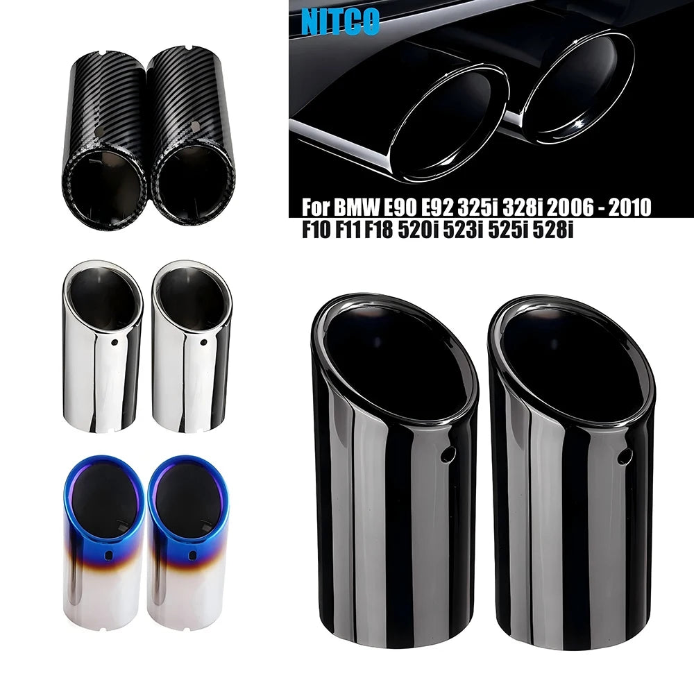 75mm Carbon Car Rear Exhaust Tail Pipe Muffler Throat 3 Colors For BMW 3-serier F30 F31 F32 5-serier F10 F11 F18 520i 523i 525