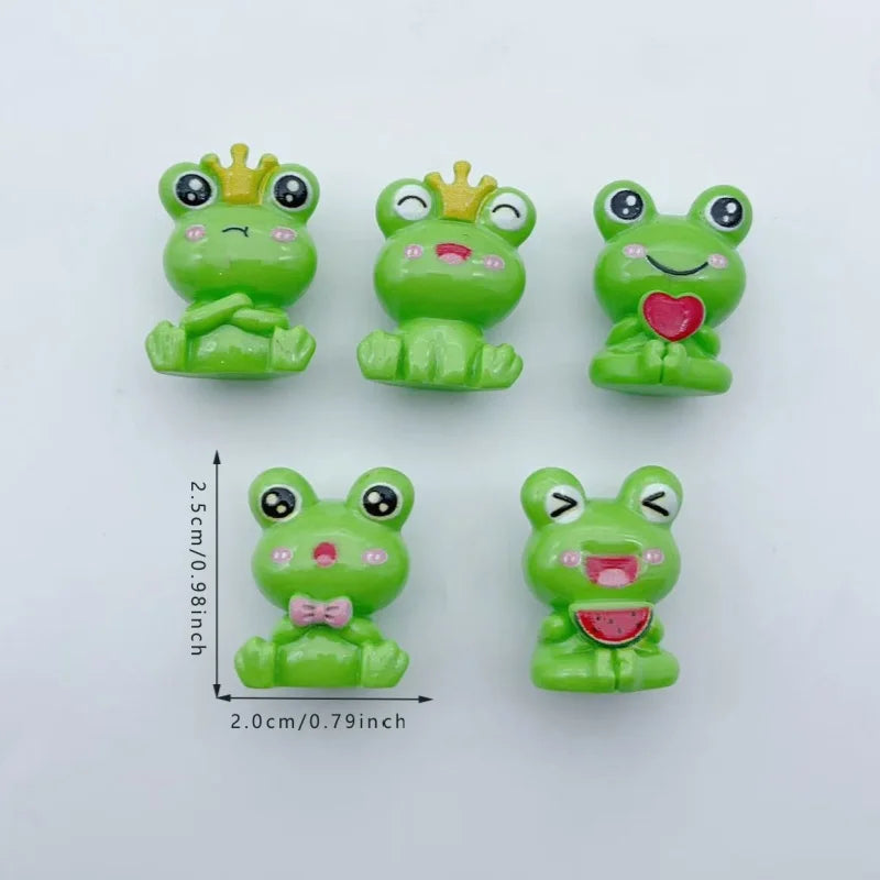 10pcs Cute Cartoon Frog Resin Pendants Heart shaped Watermelon Bow Flat Pendant DIY Earrings Bracelet Necklace Jewelry Making Ac
