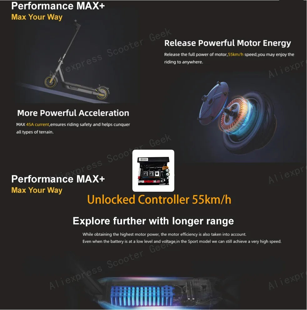 Custom Controller 55km/h Unlimited Speed For Ninebot by Segway Max G2 G2E G2D  Electric Scooter 55km/h 40km/h Motherboard Parts