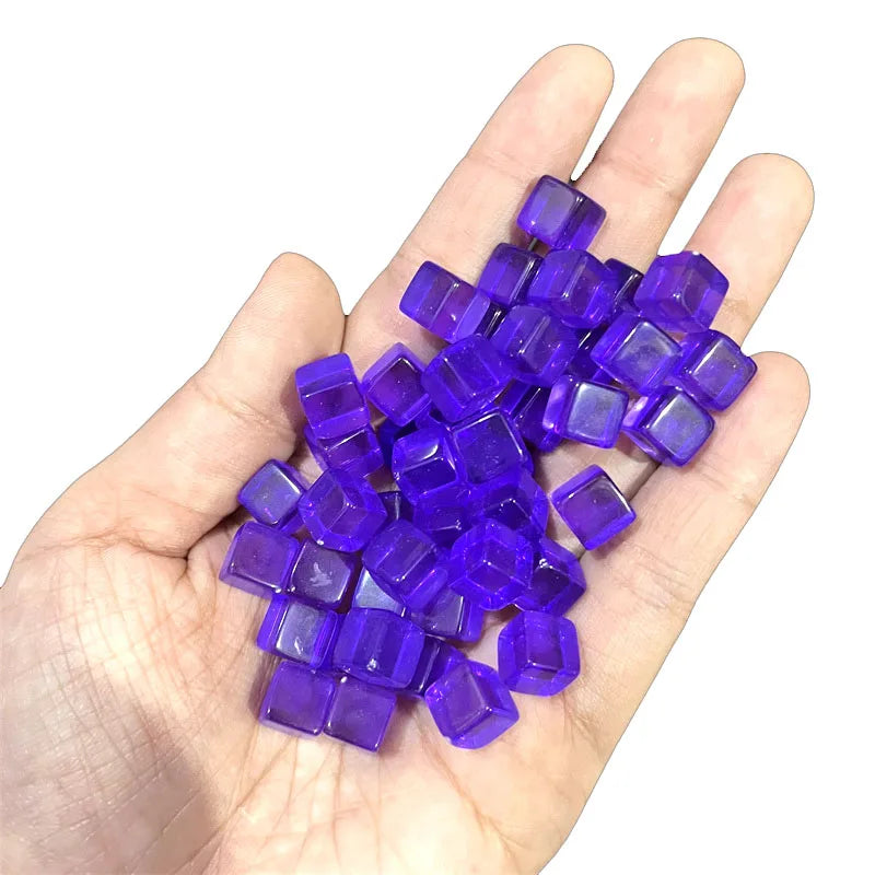 100pcs Crystal Dice 8mm – Transparent Cube Chess Tokens Board Game Pieces / 100 dés cristal 8mm – Jetons transparents jeux de société