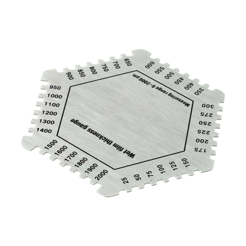 Hexagonal Wet Film Comb Gauge 25-2000um Stainless Steel Paint Thickness Meter For Construction Chemicals