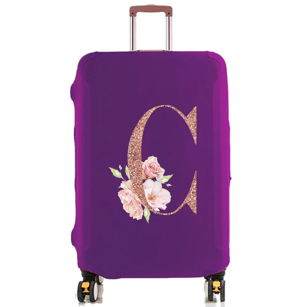 For 18-32 Inch Luggage Cover Suitcase Protector Travel Accessories Unlimited Rose Gold Stretch Fabric Dust Cover Trolley Case