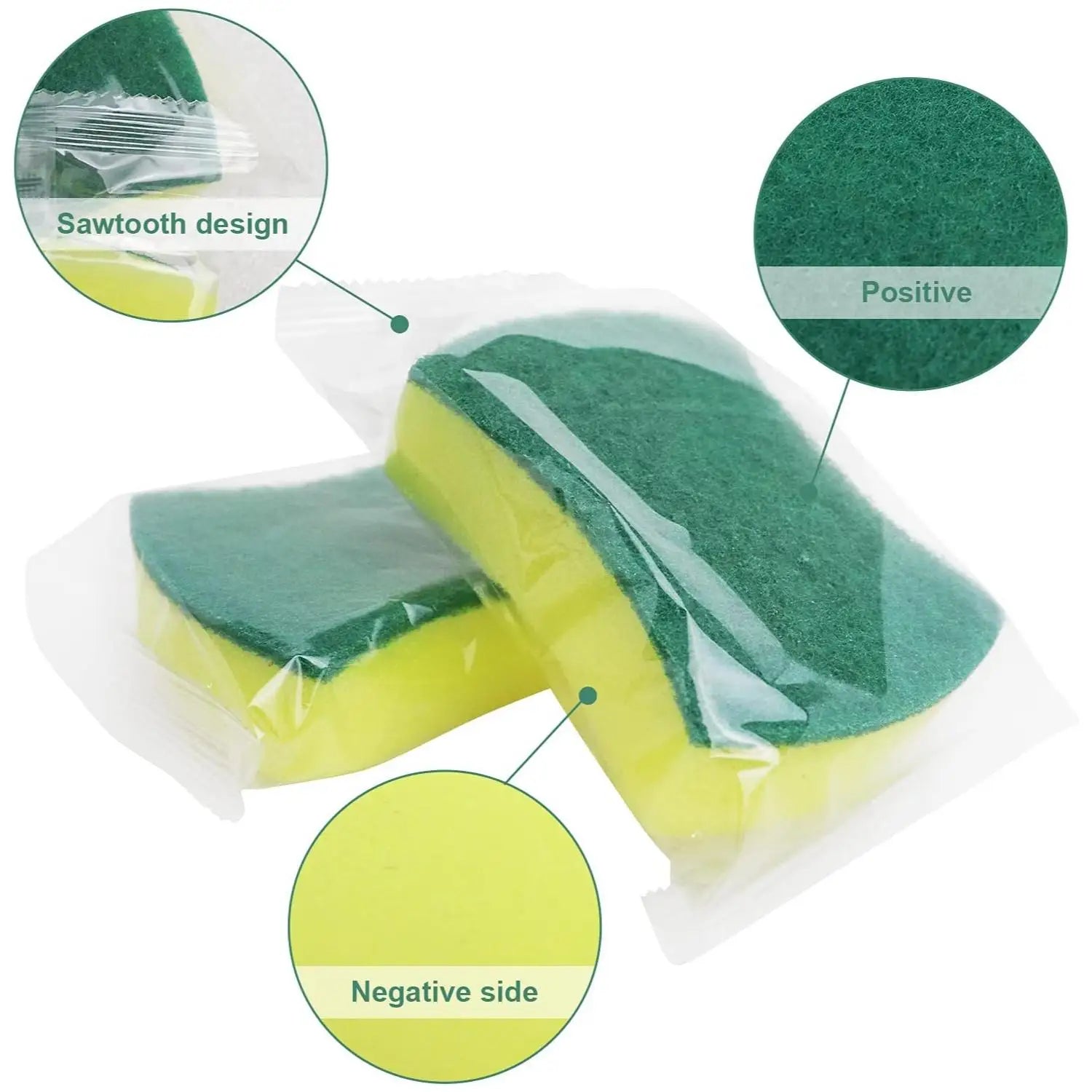 24pcs Highly Absorbent Cleaning Sponges Individually wrapped Pot Rust Stain Sponge Brush Kitchen Grease Cleaner Household