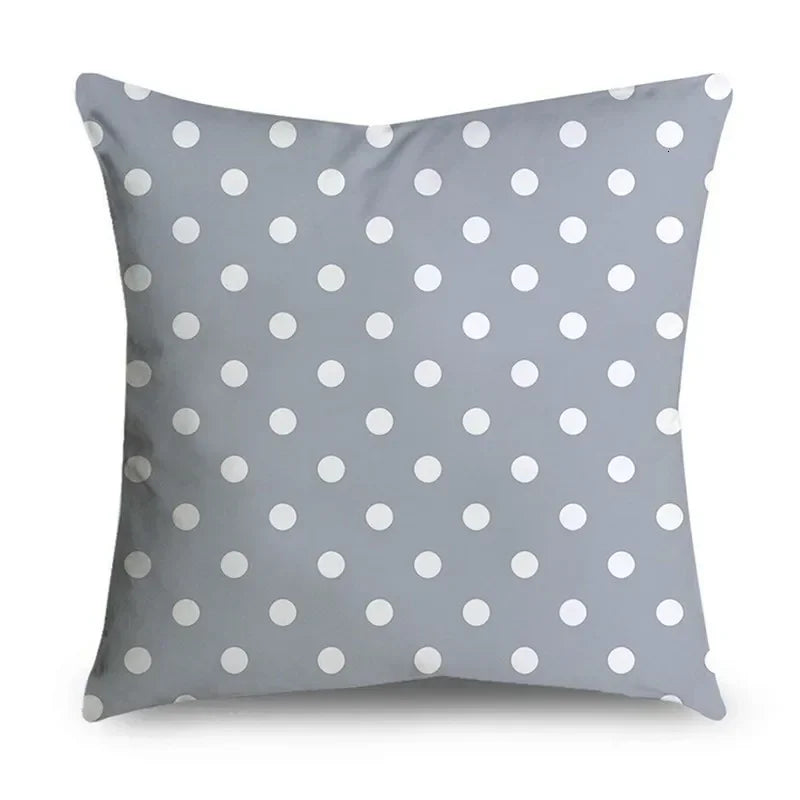 Gray Striped Geometric Double-sided Printed pillow cover Short plush Suitable living rooms bedrooms sofas throw cushion cover