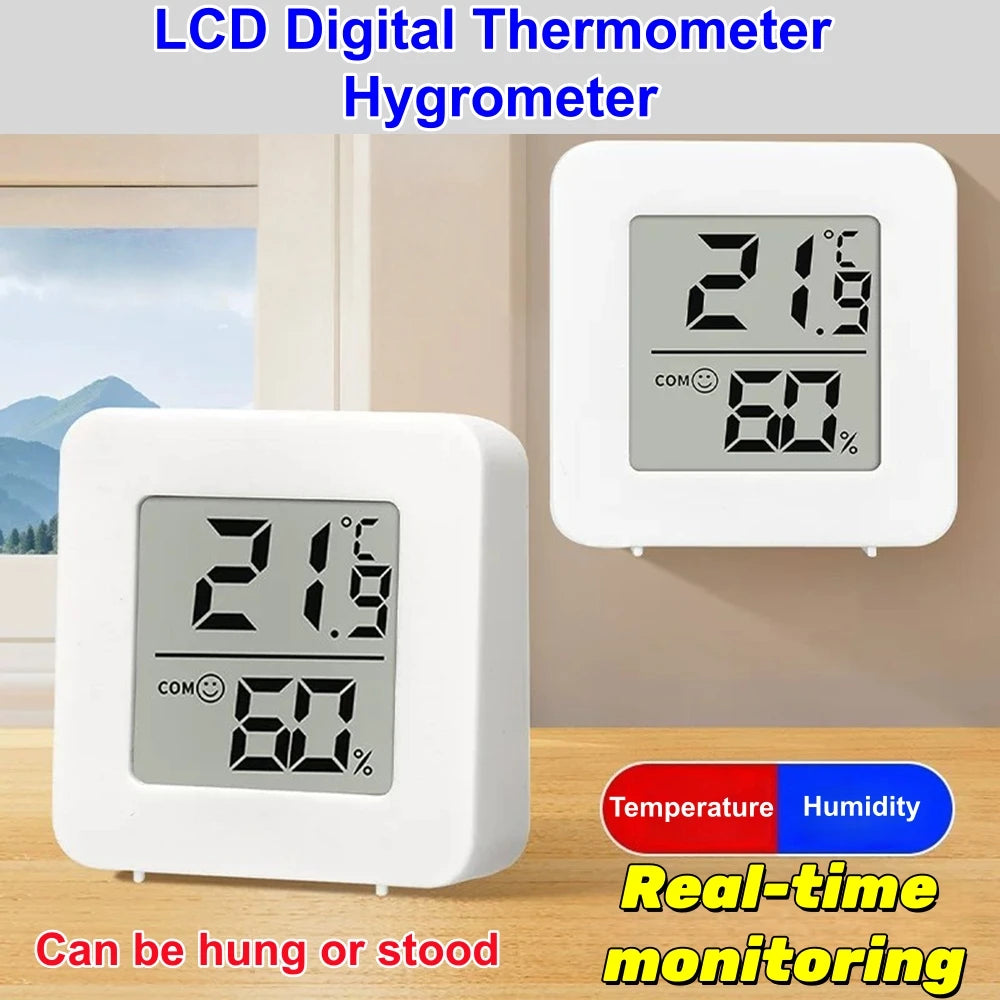 Indoor LCD Digital Thermometer Hygrometer Desk Wall Mount Electronic Temperature Humidity Meter Sensor Weather Station for Home
