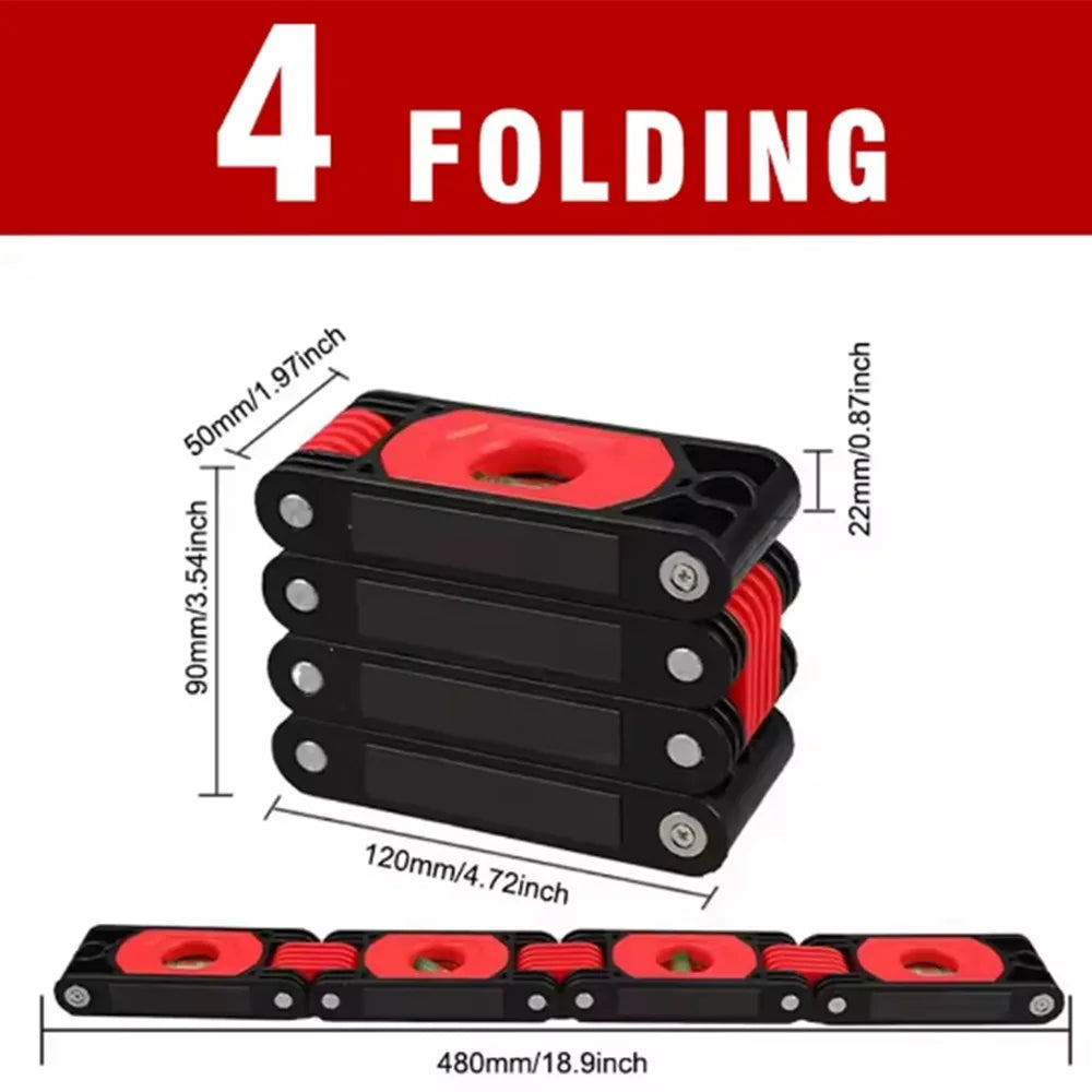 High Precision Folding Horizontal Ruler Strong Magnet Folding Extend Magnetic Level Meter Durable Practical Angle Finder Gauge