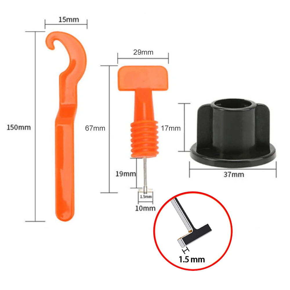 51Pcs Floor Tile Leveling System Clips Spacers Porcelain Ceramic Leveler Kit For Tile Laying Wall Fixing Construction Tools