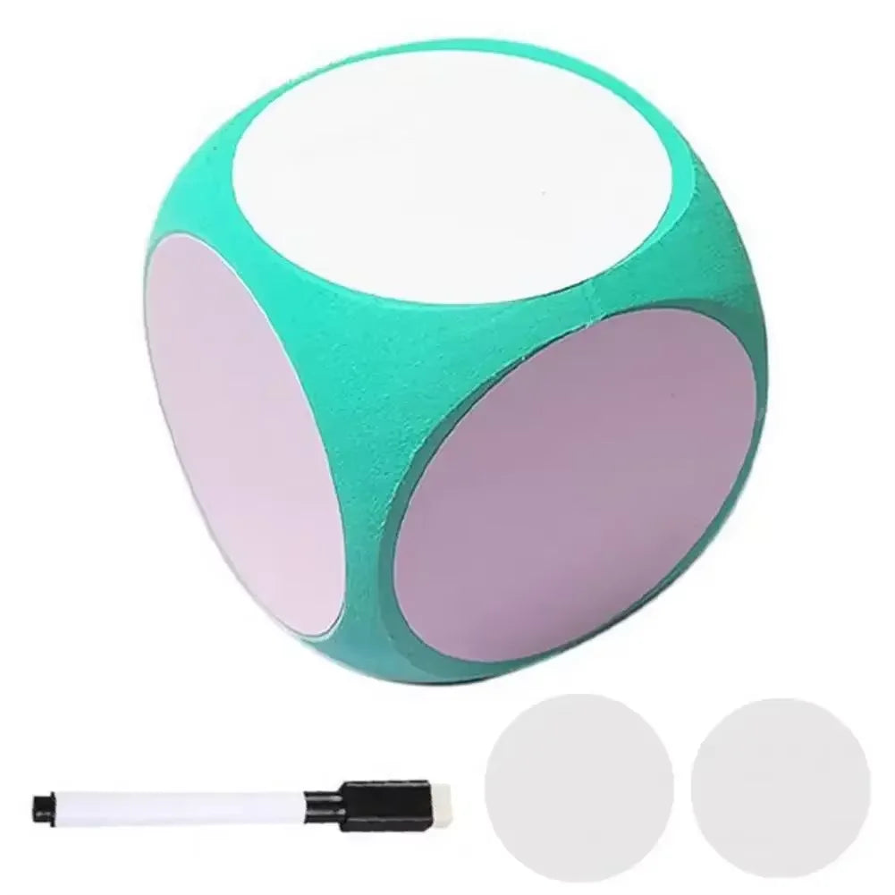 New DIY Blank Dice Erasable Foam Blank Game Cubes Dry Erase Block Writable Playing Dice Kids Educational Toy Classroom Teaching
