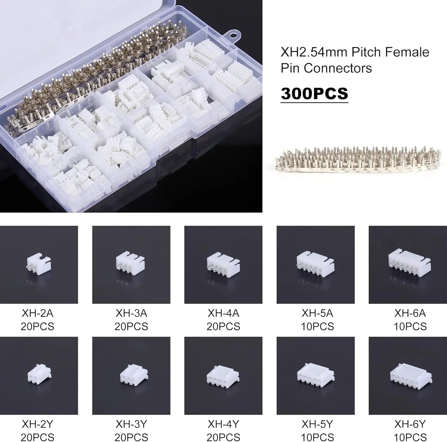 460/1550PCS Micro JST-XH Dupont Wire Connector Kit 2.54mm 2/3/4/5/6Pin Male/Female Pin Header Cable Jumper Housing Adapter