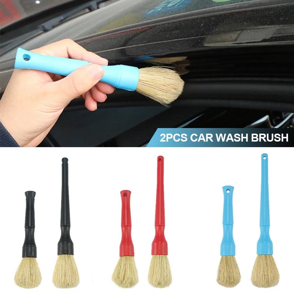2PCS Car Detailing Kit Air Conditioner Supplies Crevice Brush Car Cleaning Tools Auto Wash Accessories Car Detailing Brush