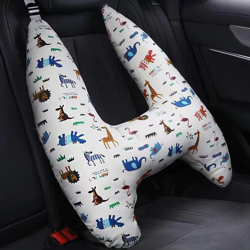 Cartoon Car Sleep Headrest Children's Pillow Nap Shoulder Belt Cushion Neck Cover Travel Bed Interior Accessories