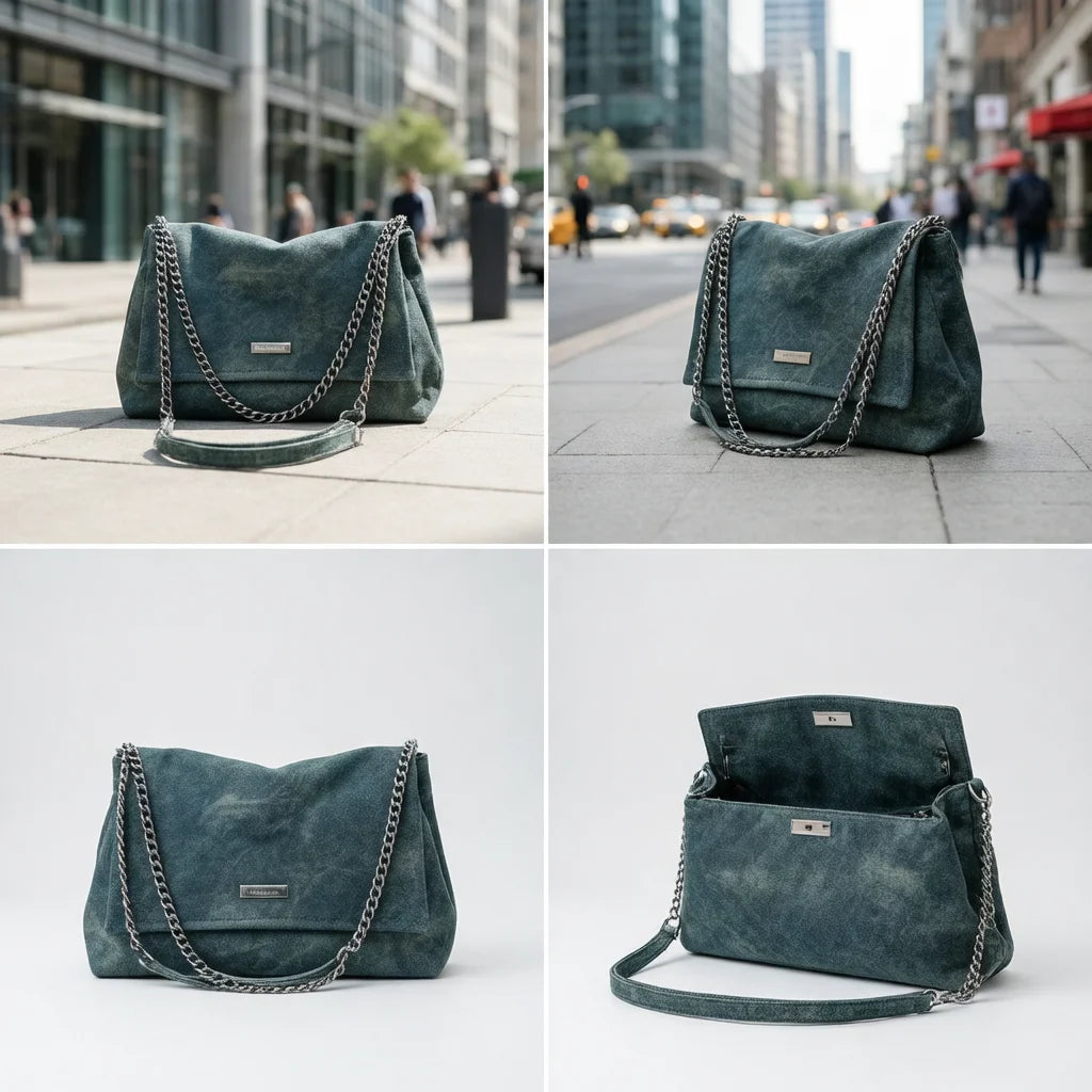 2025 Winter LEFTSIDE Vintage Chain Leather Handbags Women Simple Tote Bag Casual Travel Crossbody Shoulder Bag