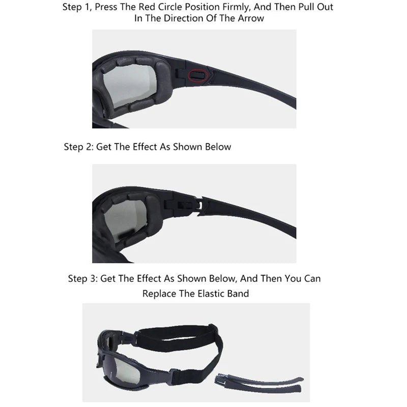 2025 4-Lens Tactical Goggles - Polarized, Windproof & Dustproof Safety Glasses for Outdoor Sports (Climbing, Cycling, Fishing)