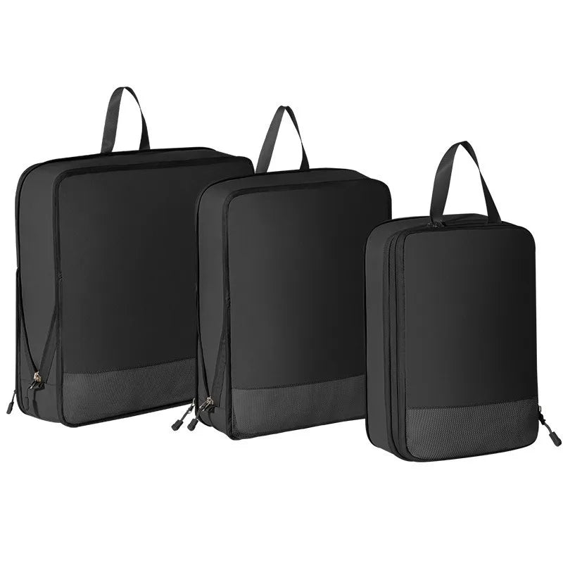Compression Packing Cubes 3PCS Set Waterproof Travel Suitcases Organizer Packing Cubes Women Travel Clothes Luggage Organizer