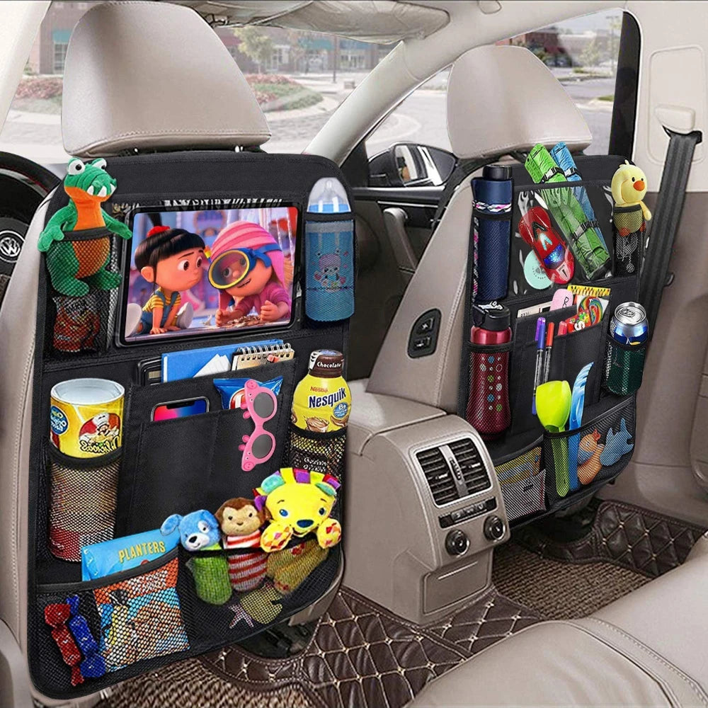 Multi-functional car seat back storage bag Leather storage bag Garbage bag Storage bag Garbage can storage for most models