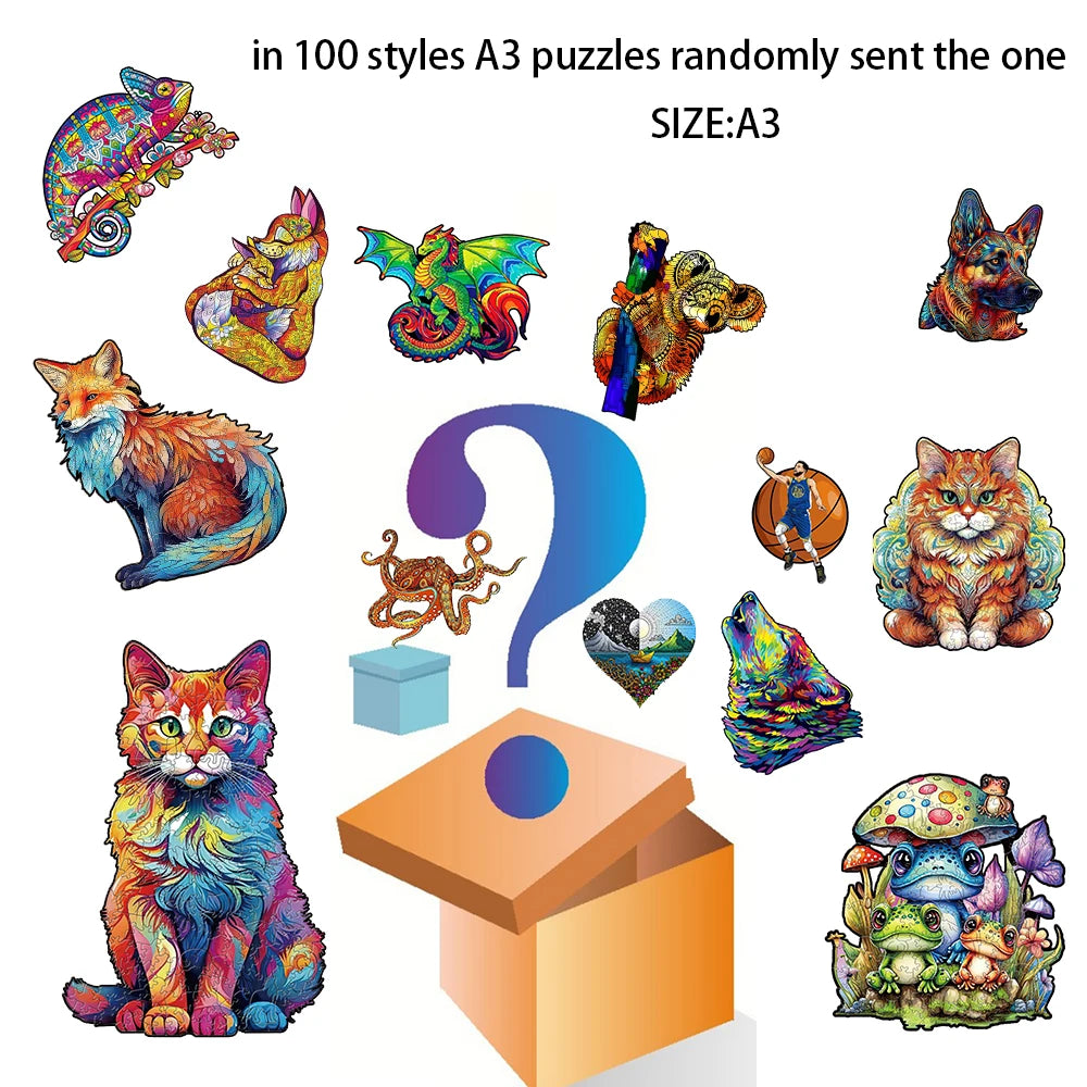 3D Mushroom Village Wooden Jigsaw Puzzle Montessori Games Puzzles Animal Toy for Adults Kids Exquisite Pattern Birthday Gift