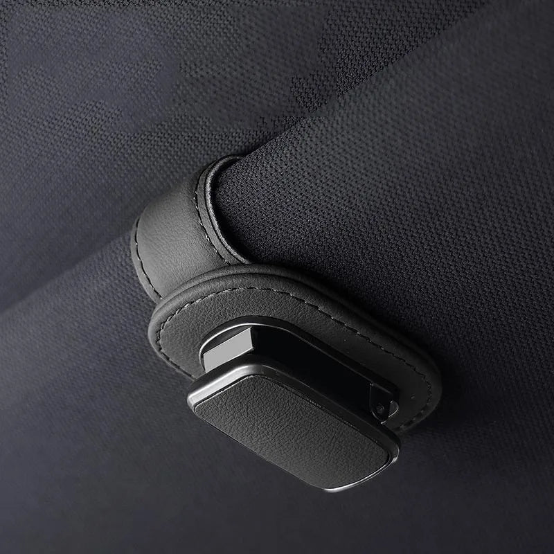 Universal Car Sunglasses Holder Magnetic Eyeglass Hanger Clip Magnetic Leather Eyeglass Hanger Clip Car Decoration Accessories