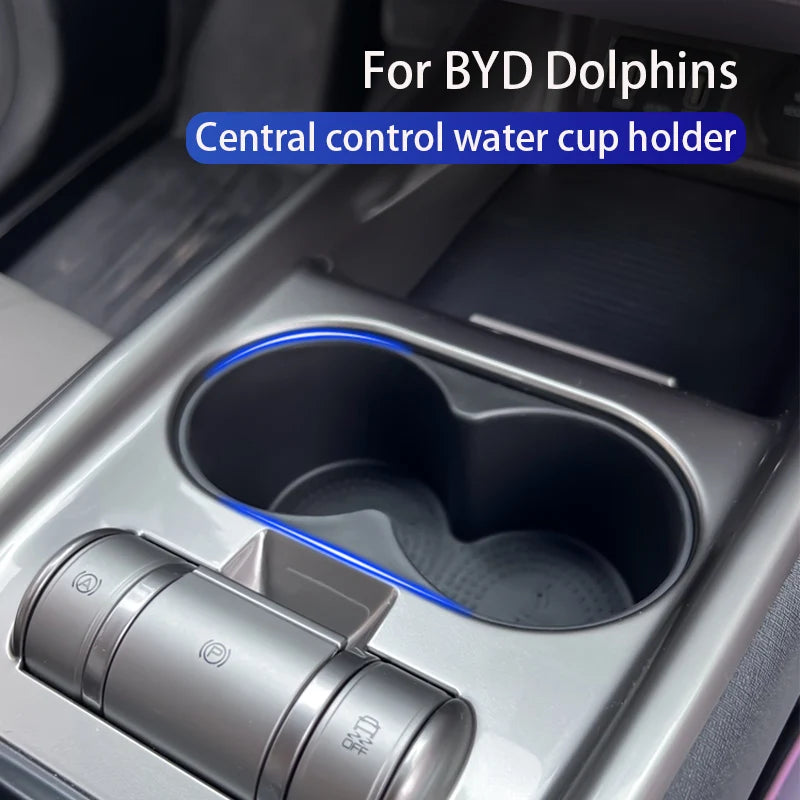 For BYD Dolphins 2024-2026 Central control water cup holder Silicone Case Anti slip and waterproof Car accessories