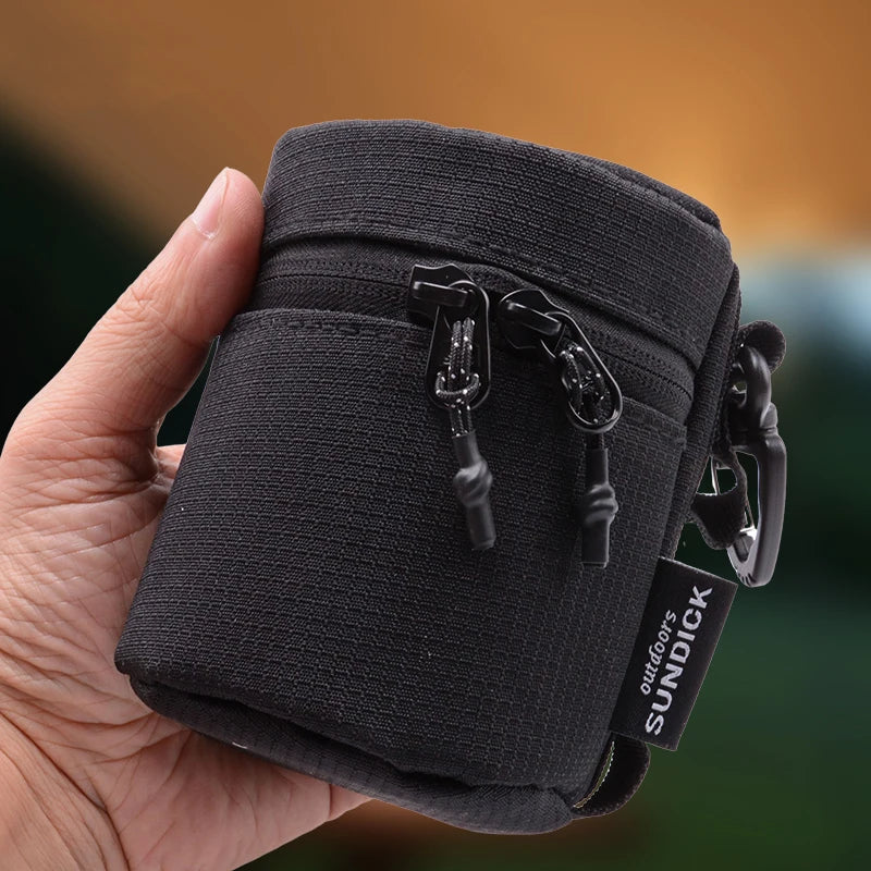Titanium Cup Storage Bag, Available in Large and Small Sizes, Durable, for Outdoor Camping and Hiking, Black Storage Bag for Cup