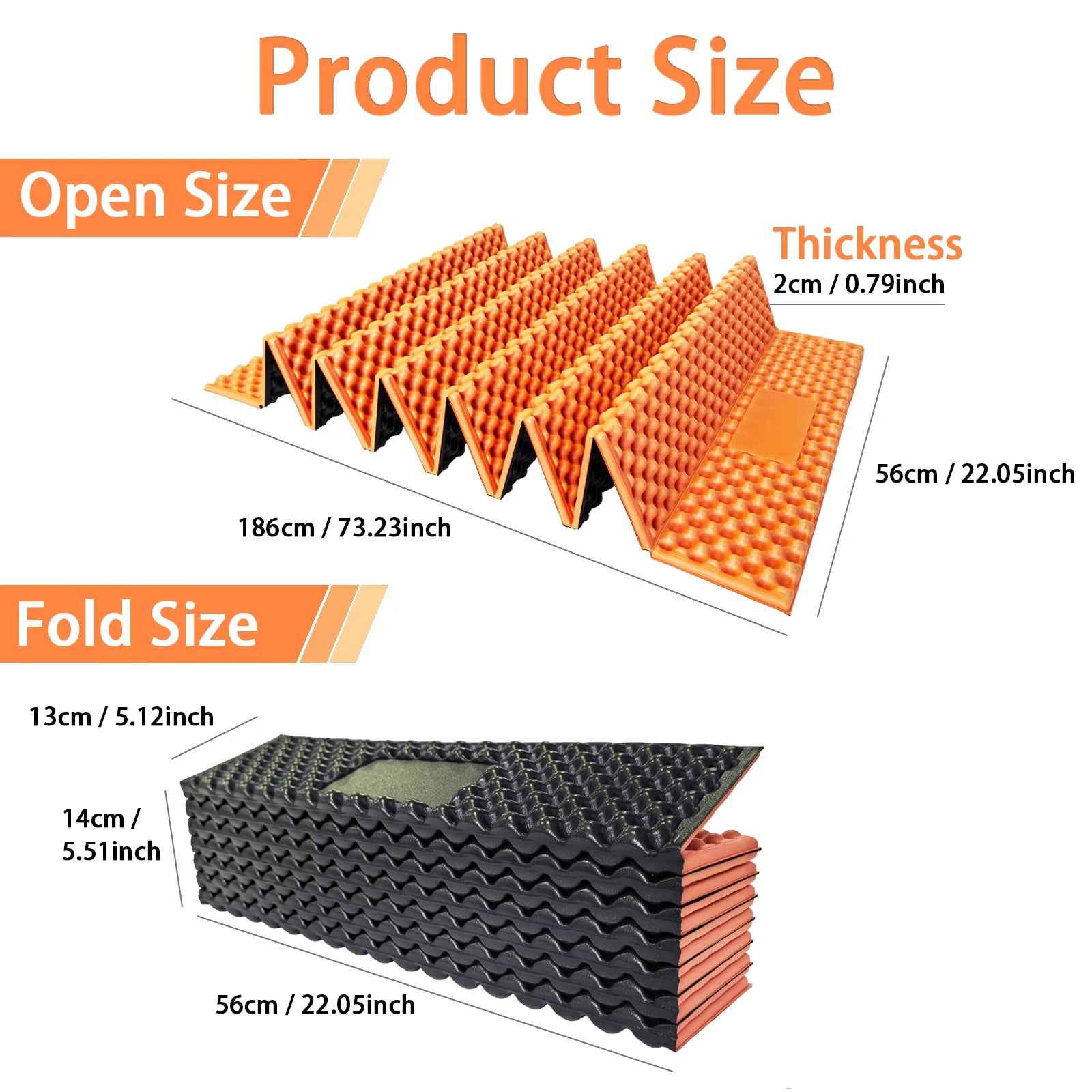 Portable Foldable Egg Crate Foam Pad Thickened Aluminum Foil Sleep Mat Moisture Proof Insulation Mat for Travel Picnic Camping