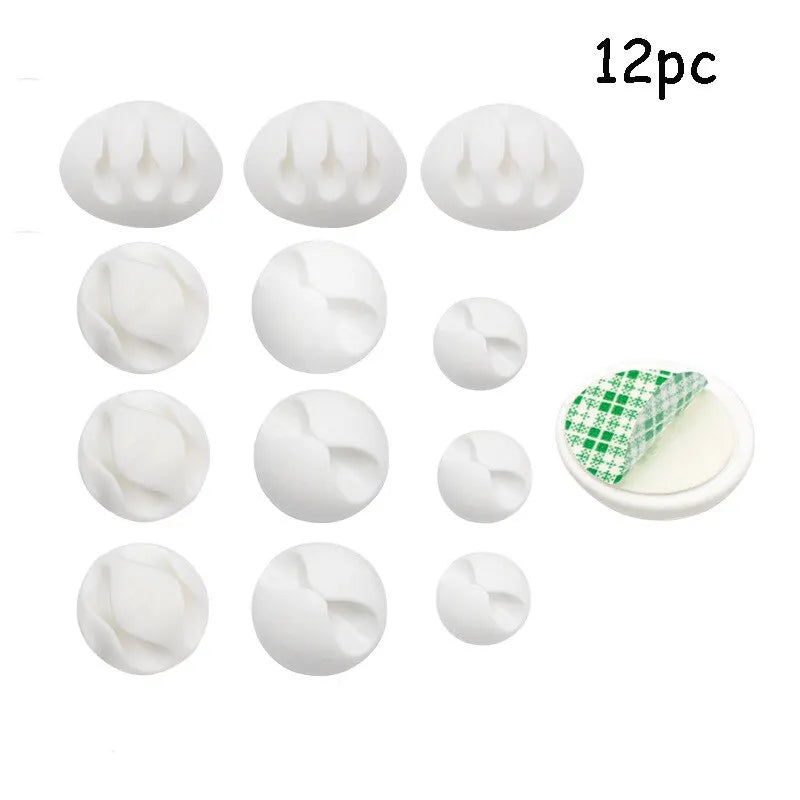 20PCS Cable Clip Winder Organizer Round Charger Cord Clips Desk Tidy Management Wire Adhesive Holder Clamp in Home Office Car