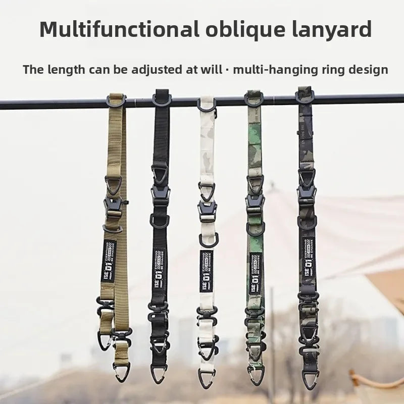 Outdoor Multifunctional Diagonal Hanging Rope With Adjustable Length And Expandable Single Shoulder Crossbody Backpack Strap