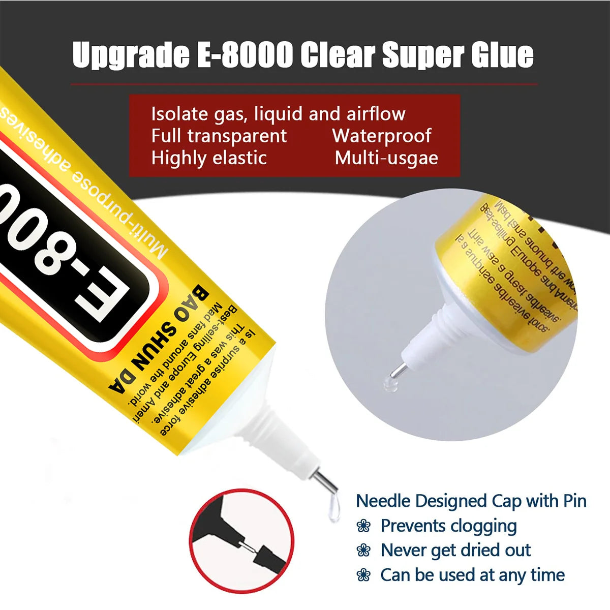 E8000 Glue For Phone Screen Repair Strong Transparent Super Adhesive Glass Jewelry DIY Crafts Touch Screen Tools 15/25/50/110ml