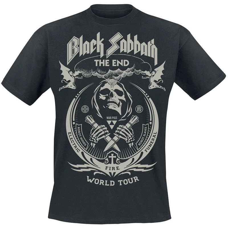 Black Sabbath Band Photo Casual T-shirt Men's and Women's Luxury Band Brand Top 2026 New