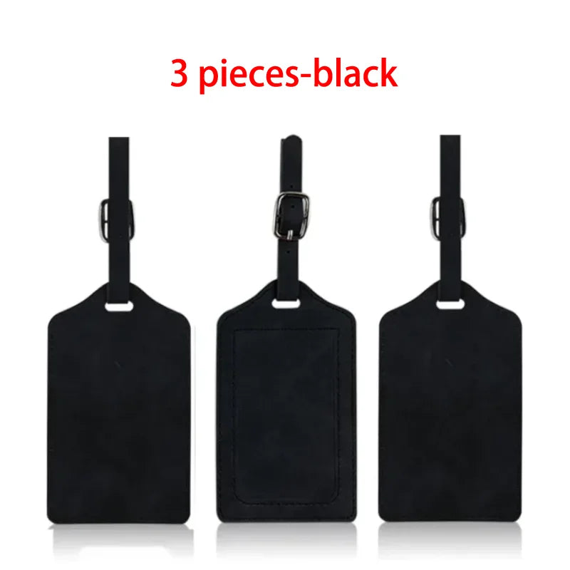 3 Pieces Travel Luggage Tag PU Leather Suitcase Label Boarding Pass Anti-Loss Pendant Cross-Border Logo Tag for Bags
