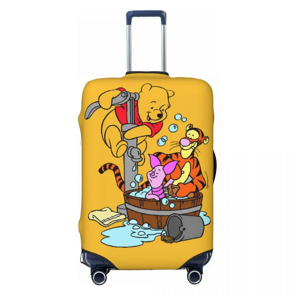 Custom My Friends Cartoon T-Tigger Pooh Luggage Cover Elastic Cartoon Travel Suitcase Protective Covers Suit For 18-32 inch
