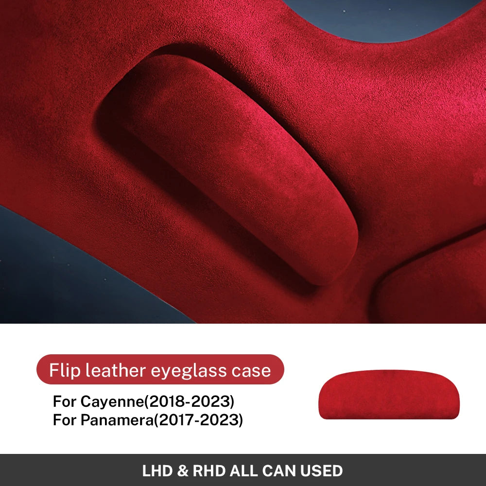Italy Super Suede Glasses Case For Porsche Macan 2014-2023 Cayenne Panamera 2018-2023 Storage Box Sunglasses Holder Accessories